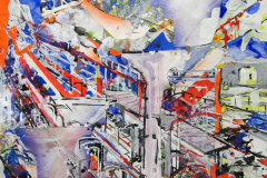 flying over the tracks 132x107cm 2009